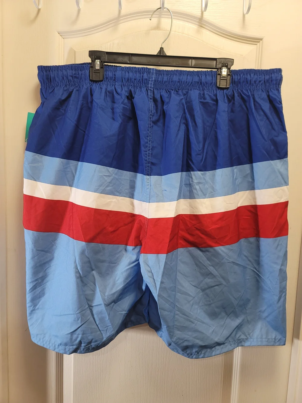 Outdoor Oasis Men's Blue Red Stripe Swim Trunks - NWT - 3XLT
